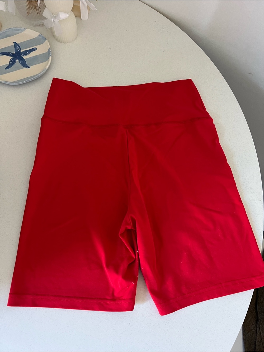 Garage Red High-Waist Bike Shorts